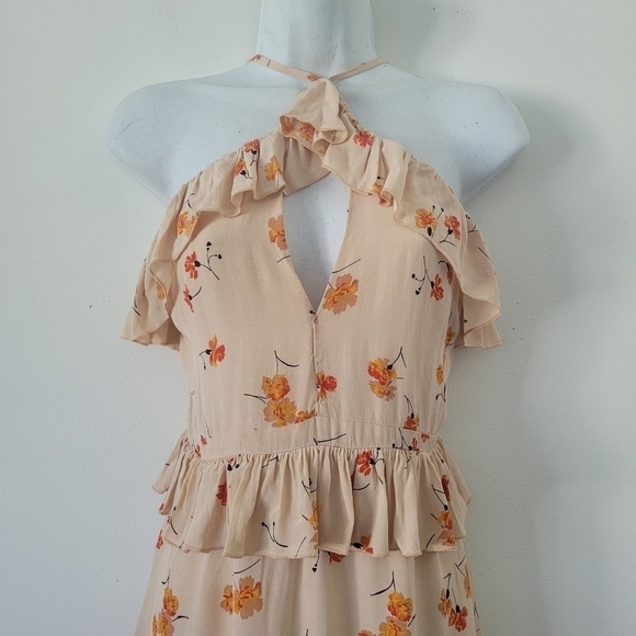 Majorelle Lolita Ruffled Mini Dress Floral Print Nude Size Medium - Picture 5 of 12